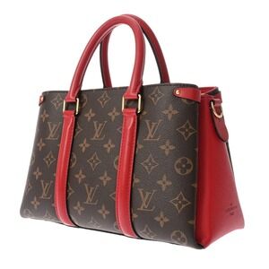 Louis Vuitton Cerise Monogram Handbag Soufflot Canvas NV Red
